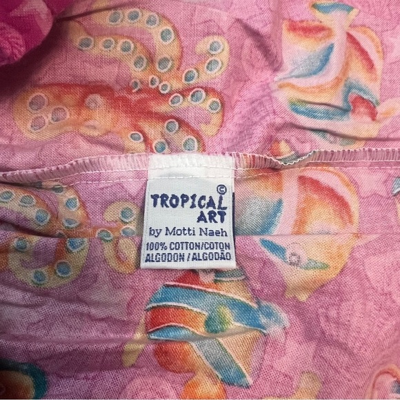 Vintage Tropical Art by Motti Naeh Baby Dress 12M‎ Pink Tropical Fish Print - Picture 6 of 7